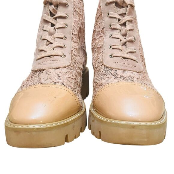 Donald Pliner Ankle Boot Women’s Eliaa Blush Patent Lace-Up Combat Shoes - Picture 8 of 15